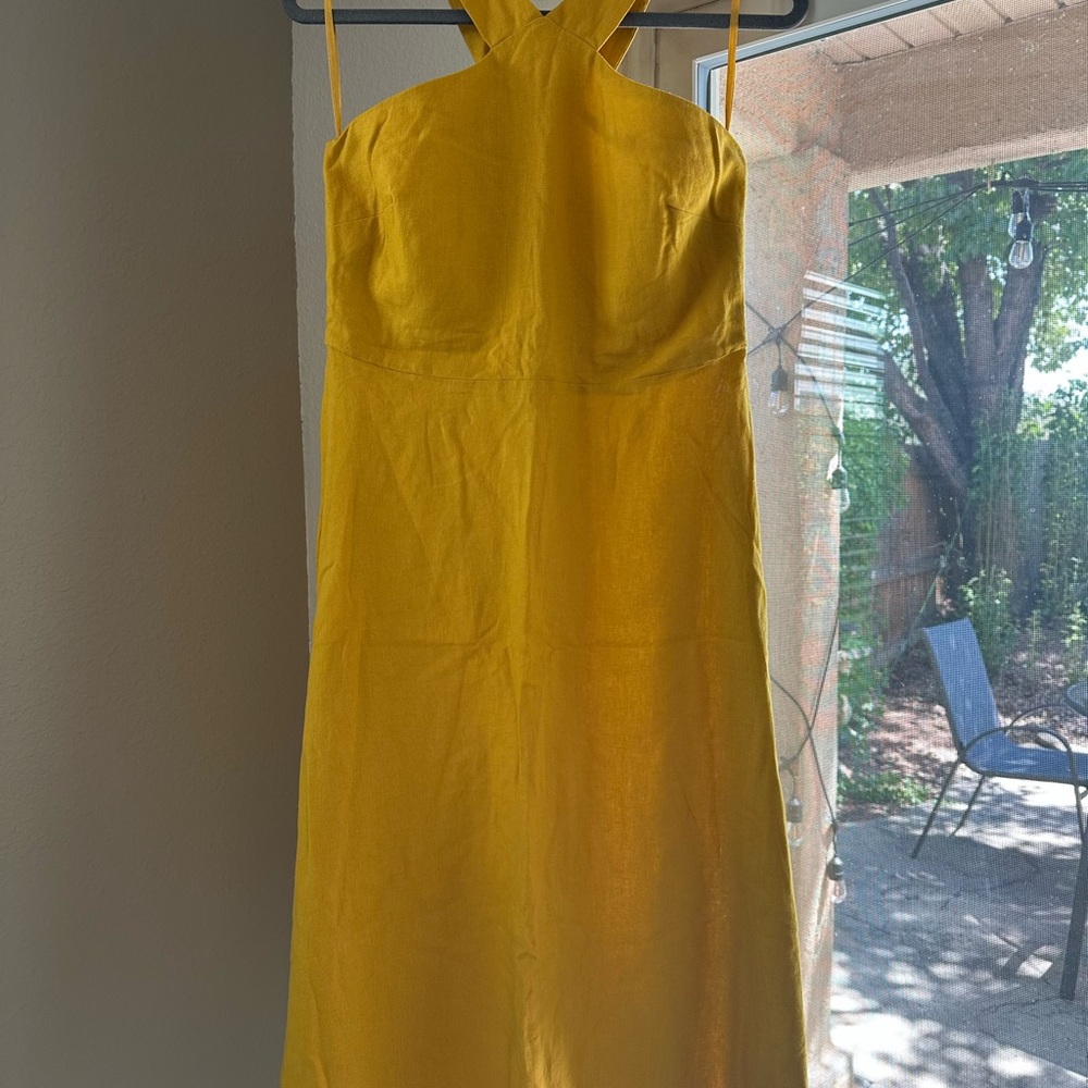 Gold Linen Dress